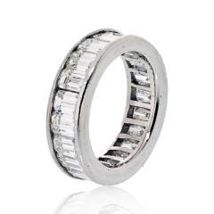 Platinum 5 00cttw Emerald Cut Diamond Channel Set Eternity Band - 4013772