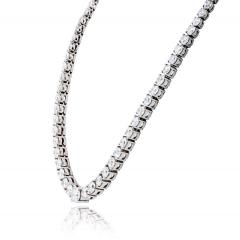Platinum 53 71cttw Round Diamond Tennis Necklace Riviera - 4541762