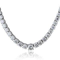 Platinum 53 71cttw Round Diamond Tennis Necklace Riviera - 4541763