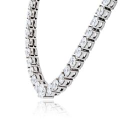 Platinum 53 71cttw Round Diamond Tennis Necklace Riviera - 4541764