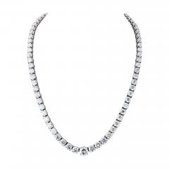 Platinum 53 71cttw Round Diamond Tennis Necklace Riviera - 4545134