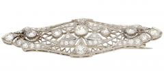 Platinum And 14K Gold 2 75 Carat Old European Cut Edwardian Brooch - 3500006