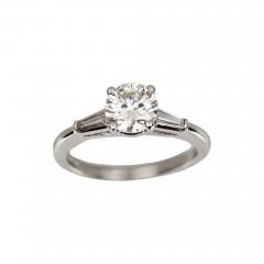 Platinum And Diamond Ring Of Classic Three Stone Design - 4791900