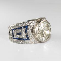 Platinum Art Deco Old Euro Cut Diamond Ring 2 75ct - 4525950