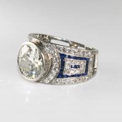 Platinum Art Deco Old Euro Cut Diamond Ring 2 75ct - 4525954