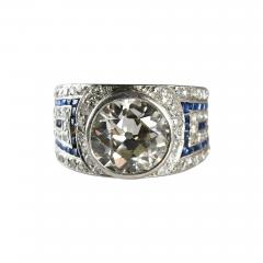 Platinum Art Deco Old Euro Cut Diamond Ring 2 75ct - 4527168