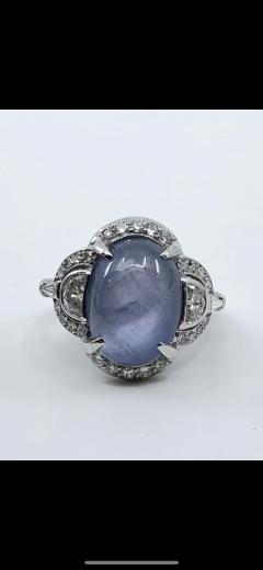 Platinum Cabochon Sapphire ring - 1754936