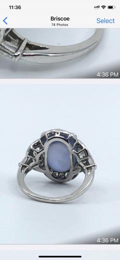Platinum Cabochon Sapphire ring - 1754937