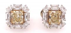 Platinum Colored Diamond and Diamond Ear Studs 11 60 Carat Total Diamond Weight - 1271145