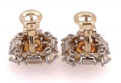 Platinum Colored Diamond and Diamond Ear Studs 11 60 Carat Total Diamond Weight - 1271146