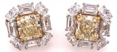 Platinum Colored Diamond and Diamond Ear Studs 11 60 Carat Total Diamond Weight - 1271150