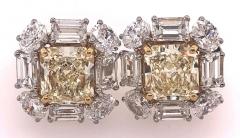 Platinum Colored Diamond and Diamond Ear Studs 11 60 Carat Total Diamond Weight - 2975045