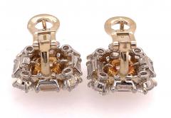 Platinum Colored Diamond and Diamond Ear Studs 12 72 Carat Total Diamond Weight - 2600569