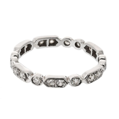 Platinum Delicate Diamond Vintage Eternity Ring - 3888293