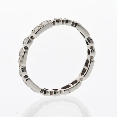 Platinum Delicate Diamond Vintage Eternity Ring - 3888294