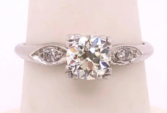 Platinum Engagement Ring 80 Total Diamond Weight - 2611360