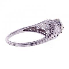 Platinum Filigree Ring with 0 81ct OEC Diamond circa 1920  - 4736382