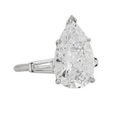 Platinum GIA Certified 6 73ct Pear Shape Diamond Solitaire Ring D SI2 - 4616920