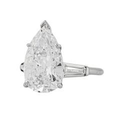 Platinum GIA Certified 6 73ct Pear Shape Diamond Solitaire Ring D SI2 - 4616924