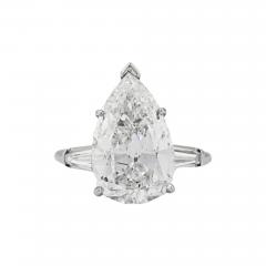 Platinum GIA Certified 6 73ct Pear Shape Diamond Solitaire Ring D SI2 - 4618766