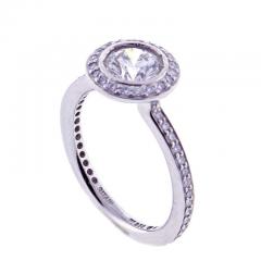 Platinum Leo Diamond Halo Solitaire - 4736393