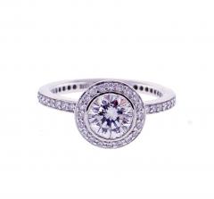Platinum Leo Diamond Halo Solitaire - 4738412
