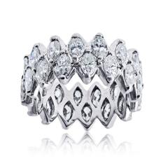 Platinum Marquise Cut 7 50cttw Diamond Eternity Band - 4549428