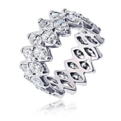 Platinum Marquise Cut 7 50cttw Diamond Eternity Band - 4549429