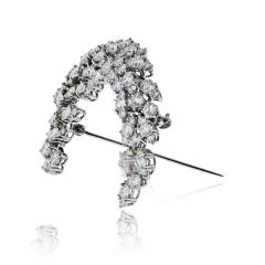 Platinum Round Diamond Spray 6 00cttw Brooch - 4473362