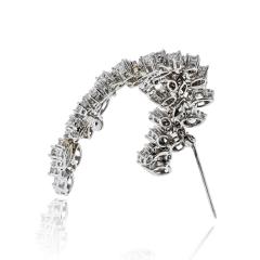 Platinum Round Diamond Spray 6 00cttw Brooch - 4473364