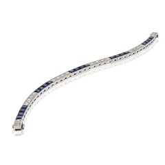 Platinum Sapphire Diamond Bracelet - 3747322