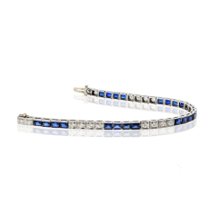 Platinum Sapphire Diamond Bracelet - 3747323