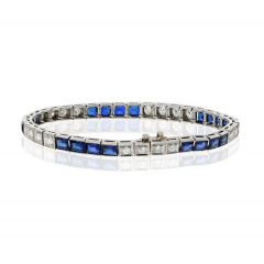 Platinum Sapphire Diamond Bracelet - 3747327