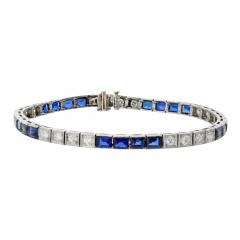 Platinum Sapphire Diamond Bracelet - 3751229