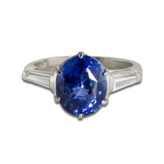 Platinum Sapphire Diamond Ring AGL Certified 6 9g - 4527153