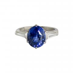 Platinum Sapphire Diamond Ring AGL Certified 6 9g - 4527154