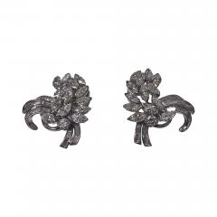 Platinum and Diamond Spray Earrings with Clips C 1960 - 97680