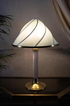 Plexiglass and Brass Table Lamp 1980s - 4706894