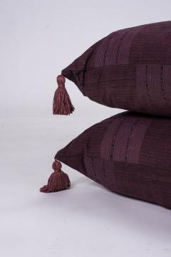 Plum Color Cushions with Tassels - 1790102
