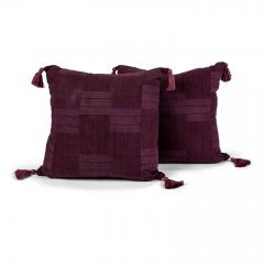 Plum Color Cushions with Tassels - 1790103