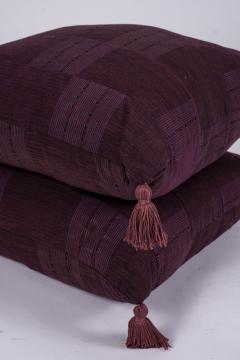 Plum Color Cushions with Tassels - 1790104