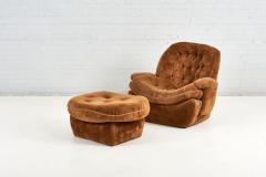 Plush 1970s Lounge Chair and Ottoman - 2500172