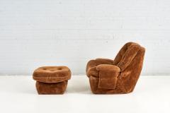 Plush 1970s Lounge Chair and Ottoman - 2500175