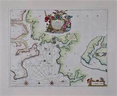 Plymouth England A Hand Colored 17th Century Sea Chart by Captain Collins - 2686120