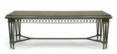 Poillerat and Quinet French Mid Century Iron and Marble Dining Table - 4625734