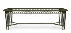 Poillerat and Quinet French Mid Century Iron and Marble Dining Table - 4625736
