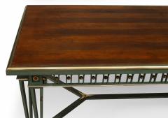 Poillerat and Quinet French Mid Century Iron and Marble Dining Table - 4625737