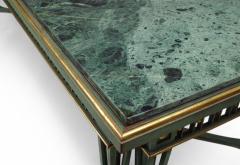 Poillerat and Quinet French Mid Century Iron and Marble Dining Table - 4625738