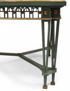 Poillerat and Quinet French Mid Century Iron and Marble Dining Table - 4625739
