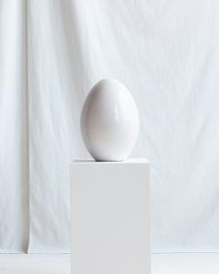 Pol Chambost LARGE POL CHAMBOST CERAMIC EGG WITH CRACKLED GLAZE - 2099936
